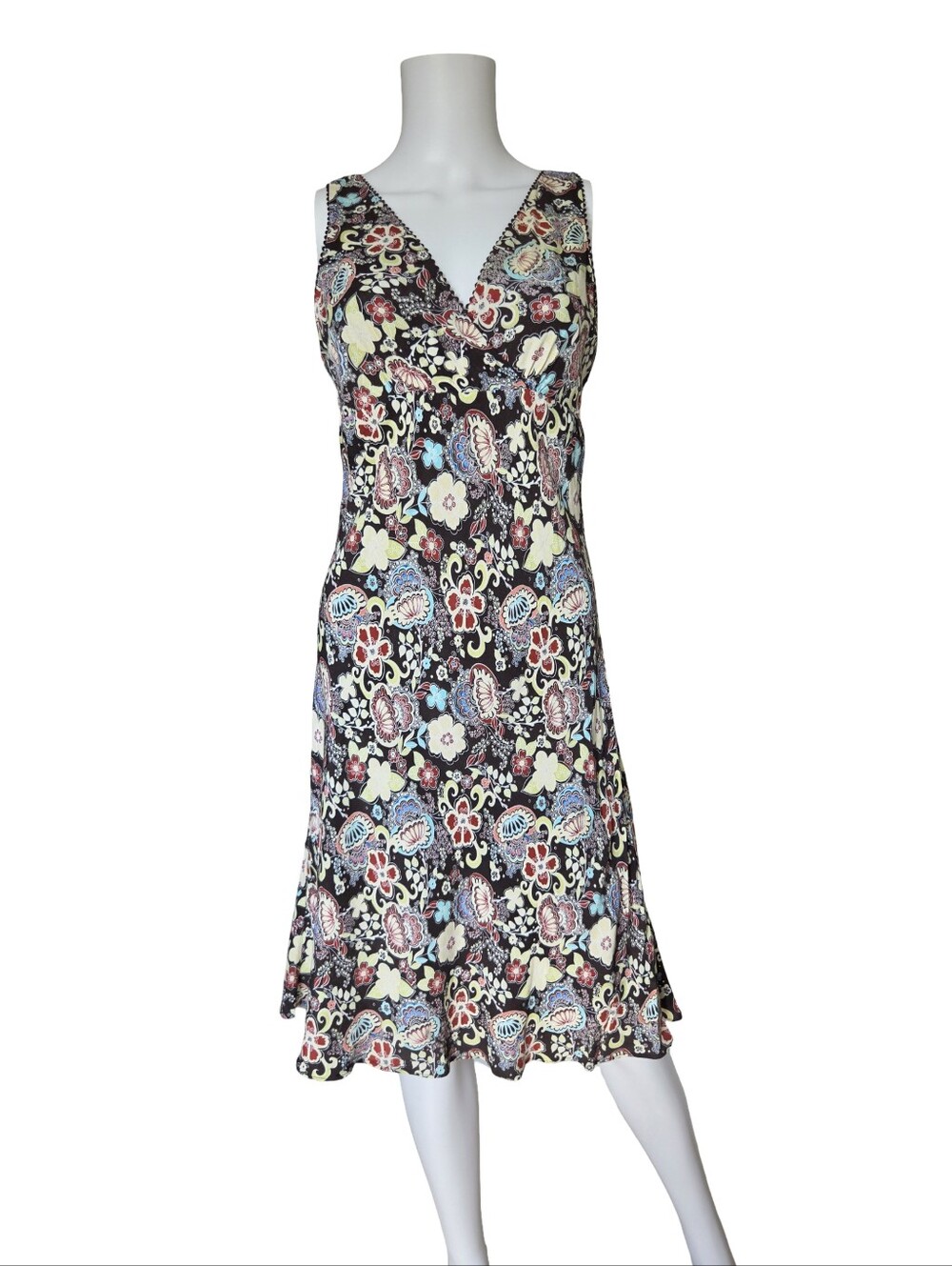 Vintage Y2K Ann Taylor LOFT Dress Sleeveless Floral Fairy Womens Size 8P